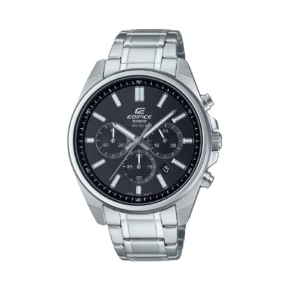Casio Edifice EFV-650D-1AV Stainless Steel Strap with Black Dial Men Watch